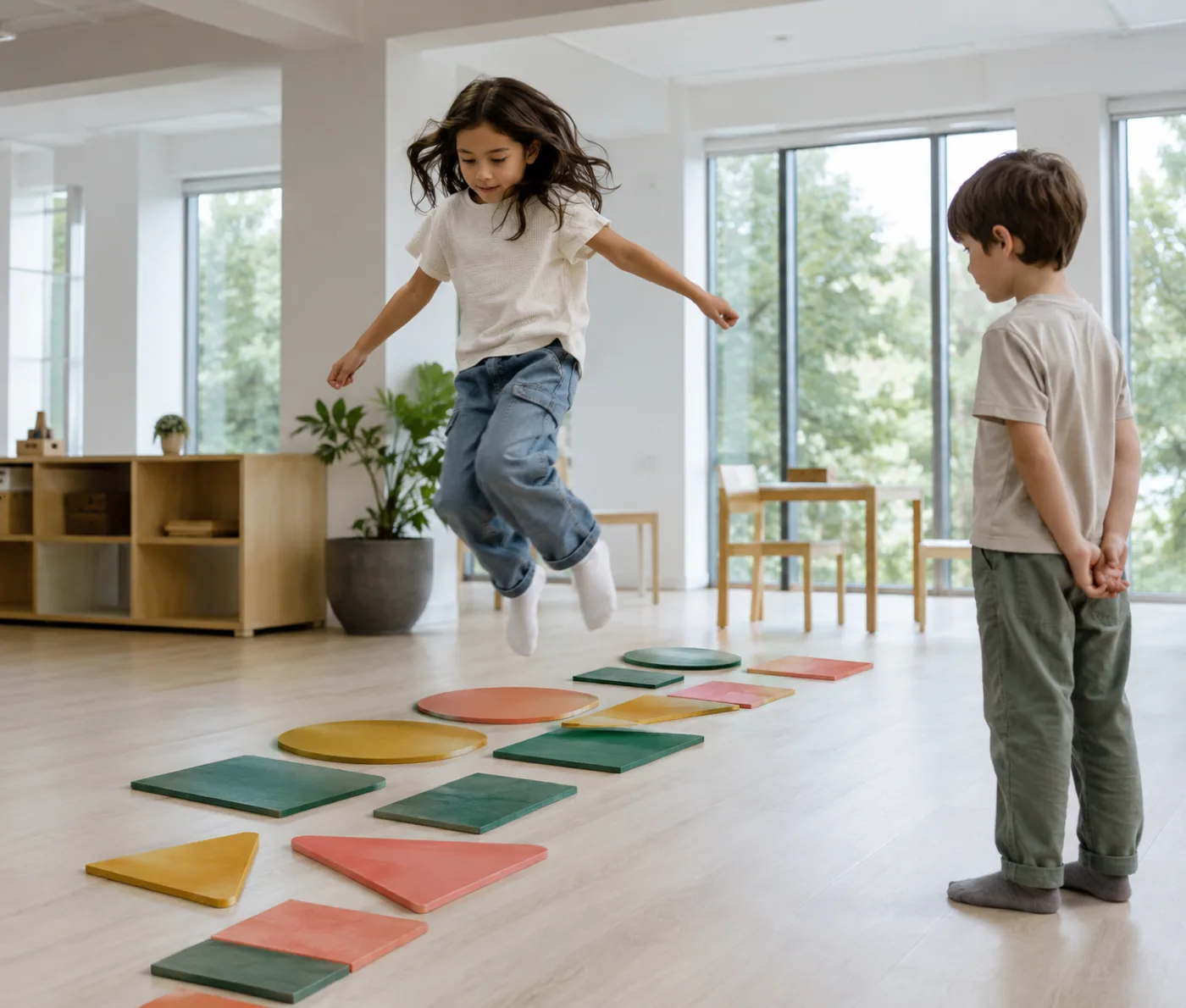 Students engaging in movement-based learning