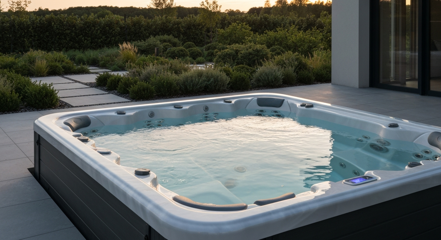 Modern residential hot tub
