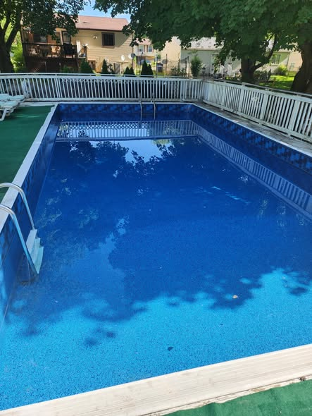 Large rectangular pool with clean water