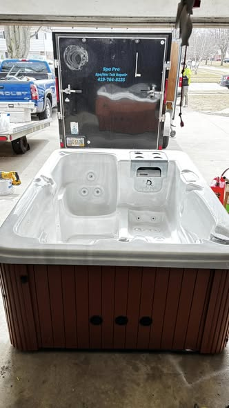Hot tub repair and testing at our facility