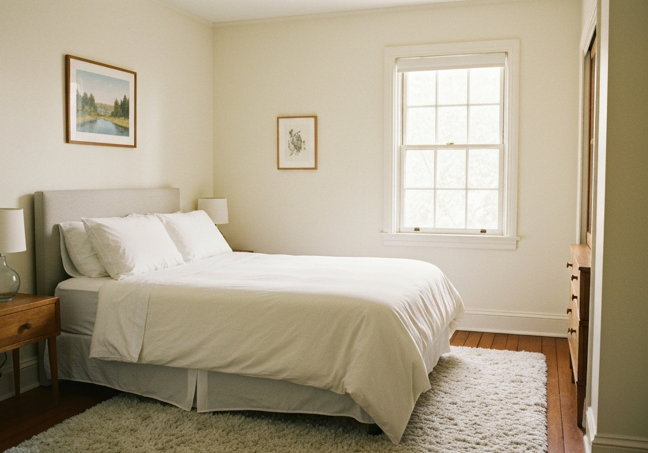 Clean, comfortable resident bedroom