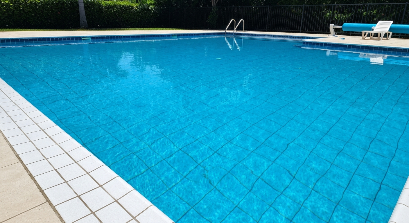Crystal clear residential pool after professional cleaning in Torrance, CA