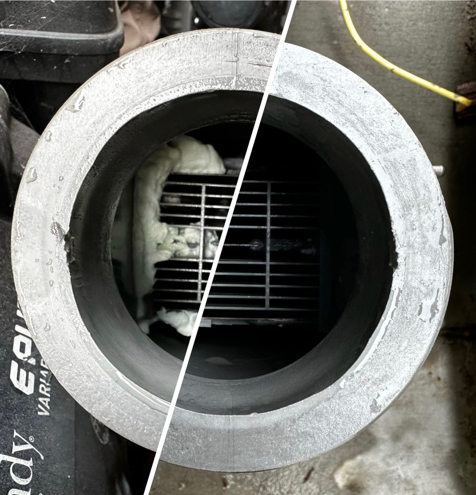 Salt chlorinator cell before and after scale removal during a salt cell cleaning
