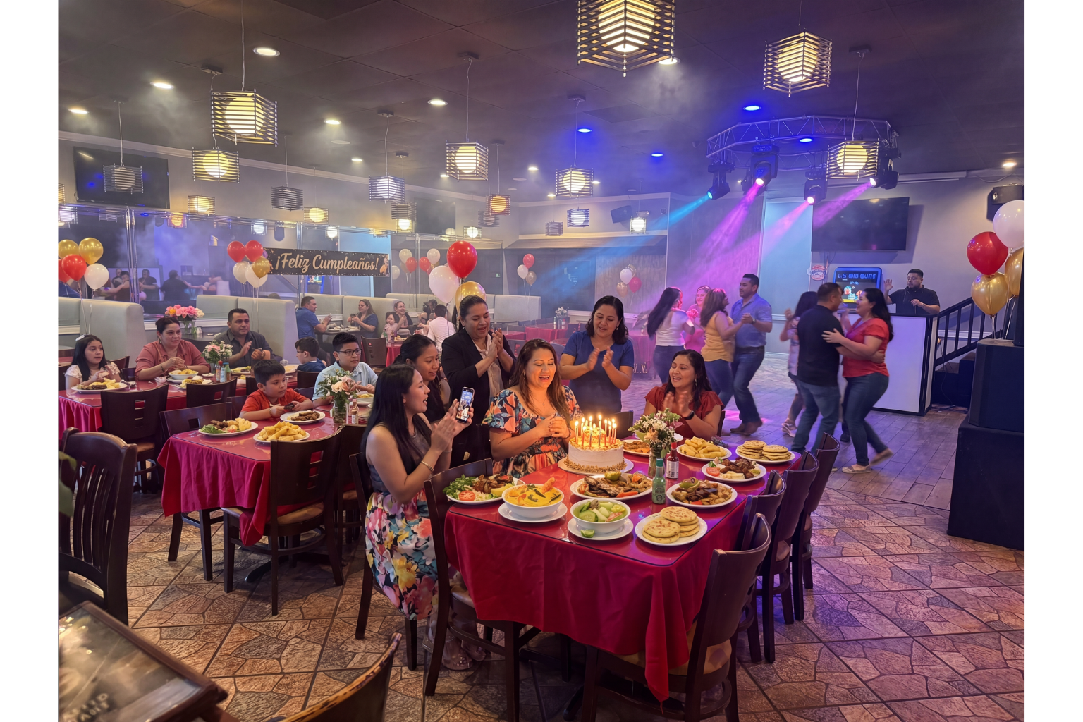 Salvadoran catering setup for private events and birthday parties