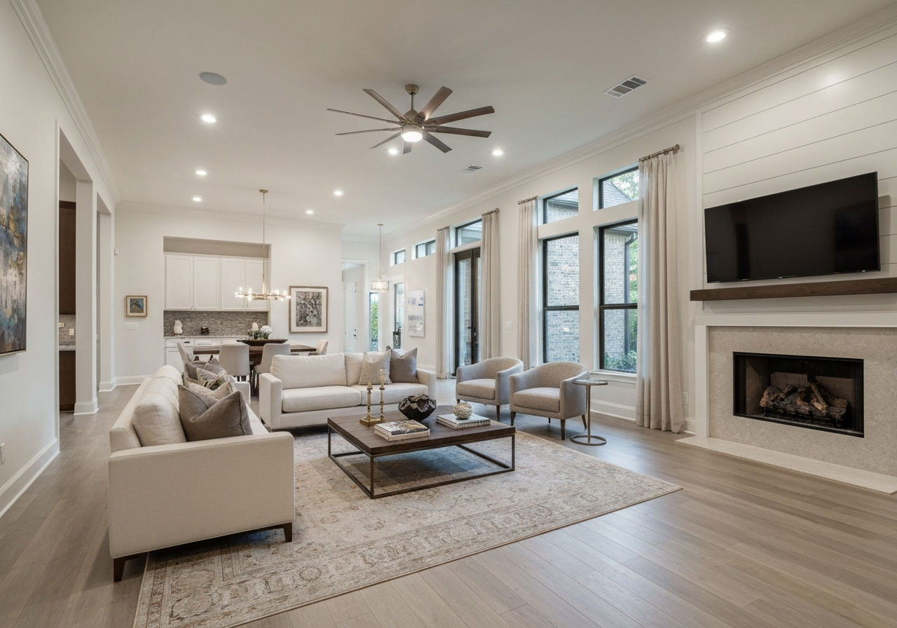 Staged luxury Houston home interior ready for listing
