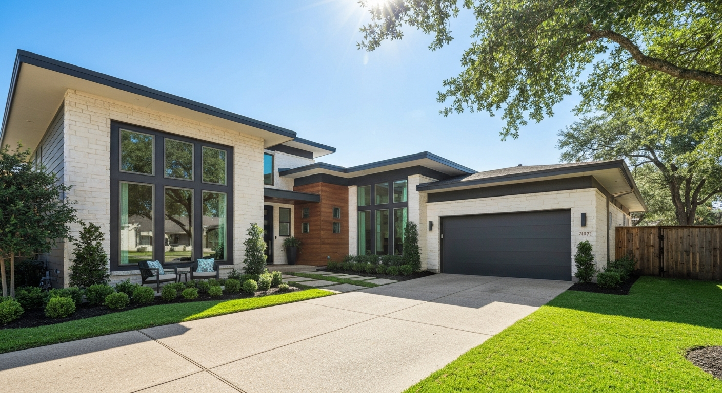 Modern home exterior in Greater Houston