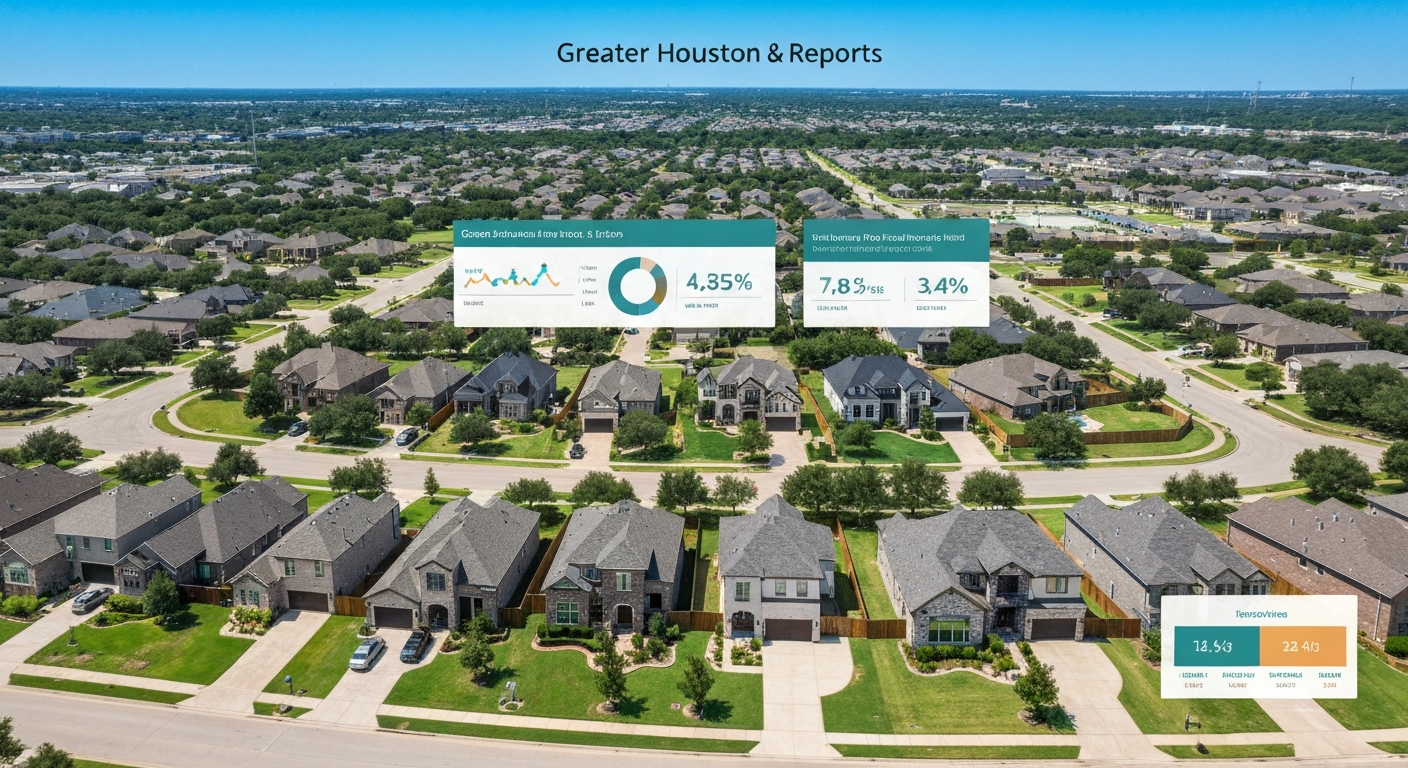 Aerial view of Greater Houston and DFW neighborhoods