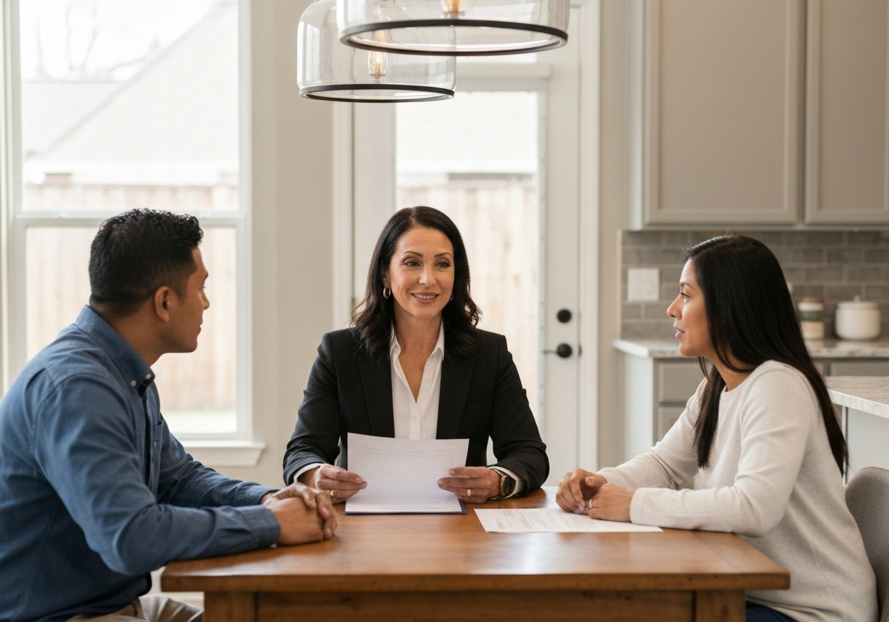 Sharon Yeary reviewing home value with Houston homeowners