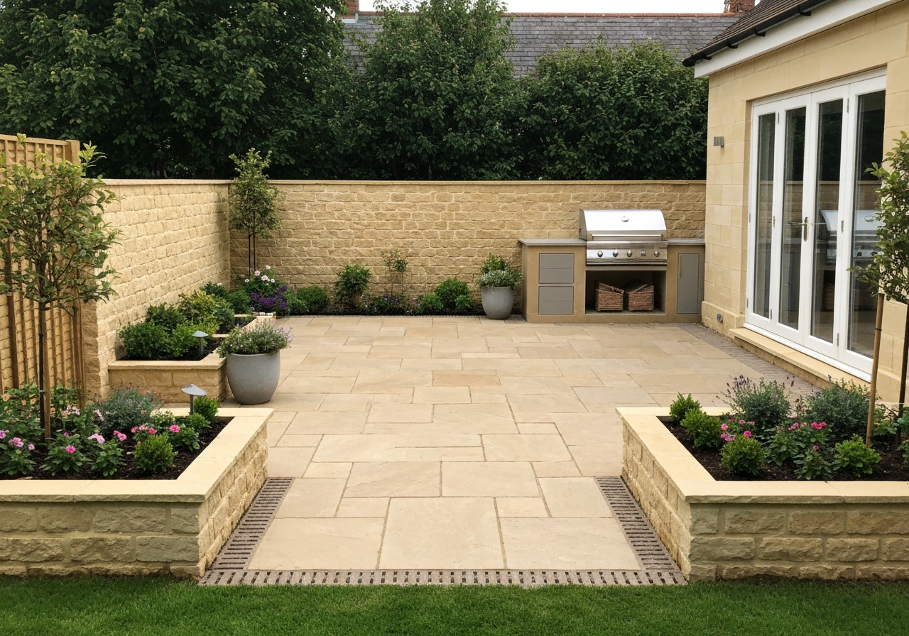 Natural Stone Patio & Wall