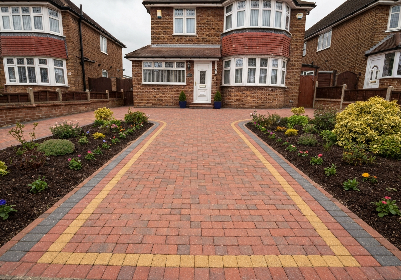 Two-Tone Block Paving Path