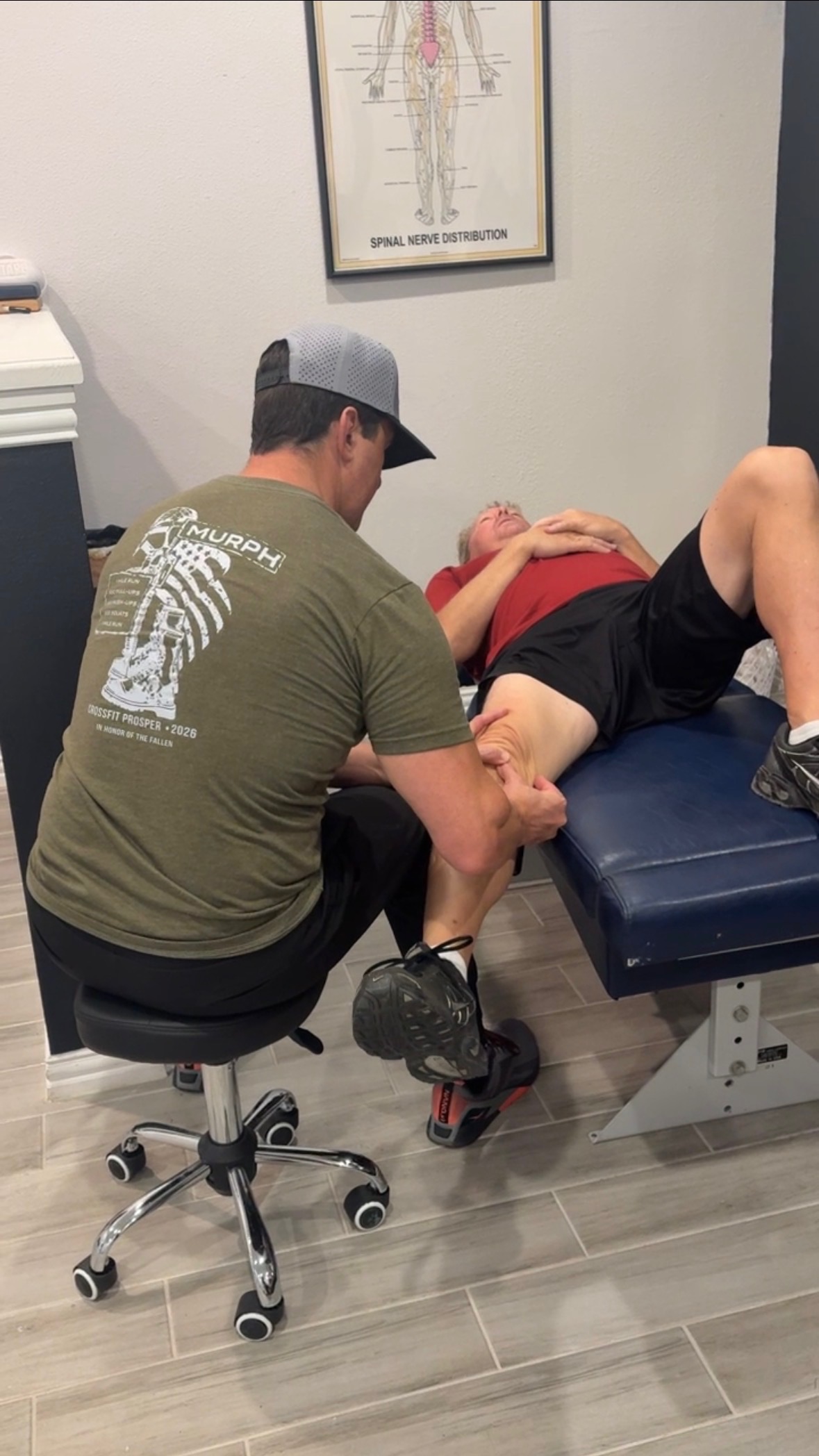 Patient performing guided rehabilitation exercises