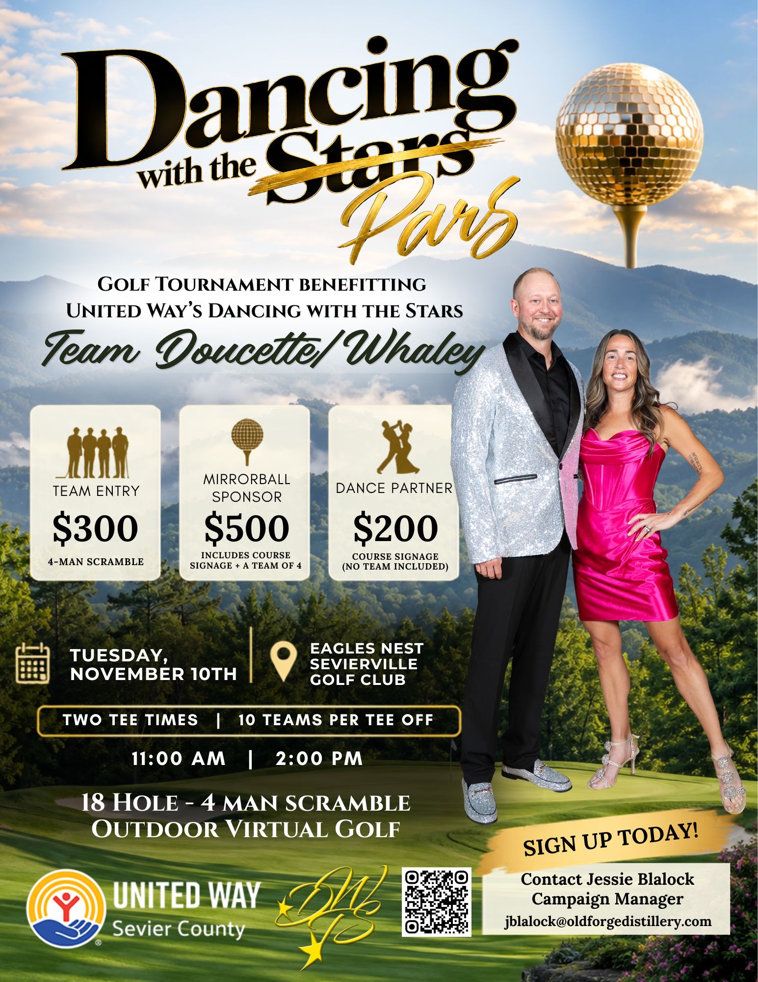 Dancing With The Pars official event flyer - Team Doucette & Whaley
