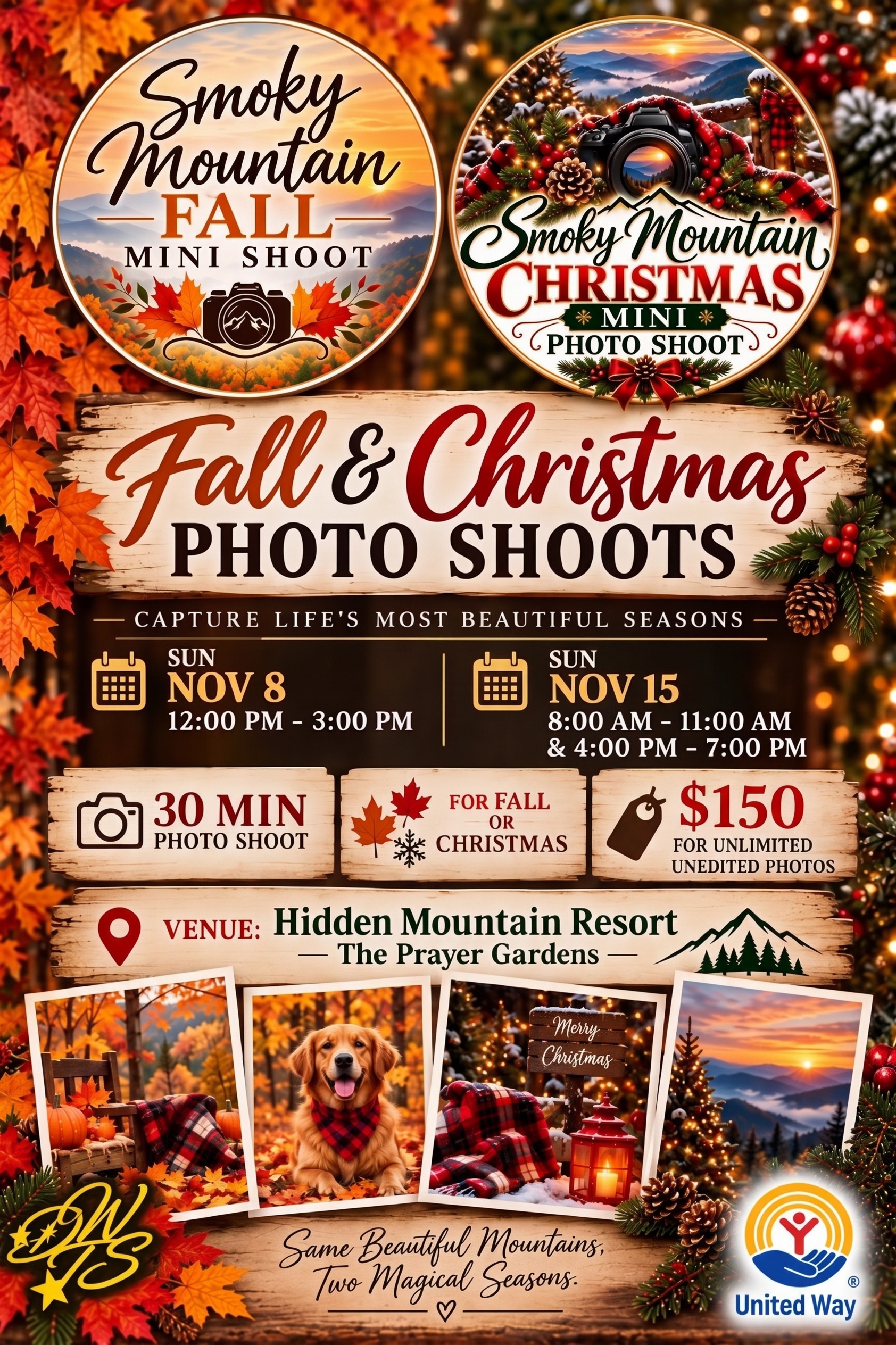Fall & Christmas Mini Photo Shoots