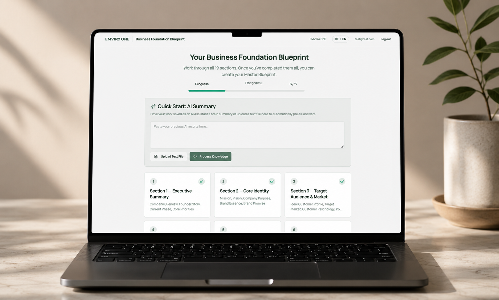 Business Foundation Blueprint Dashboard