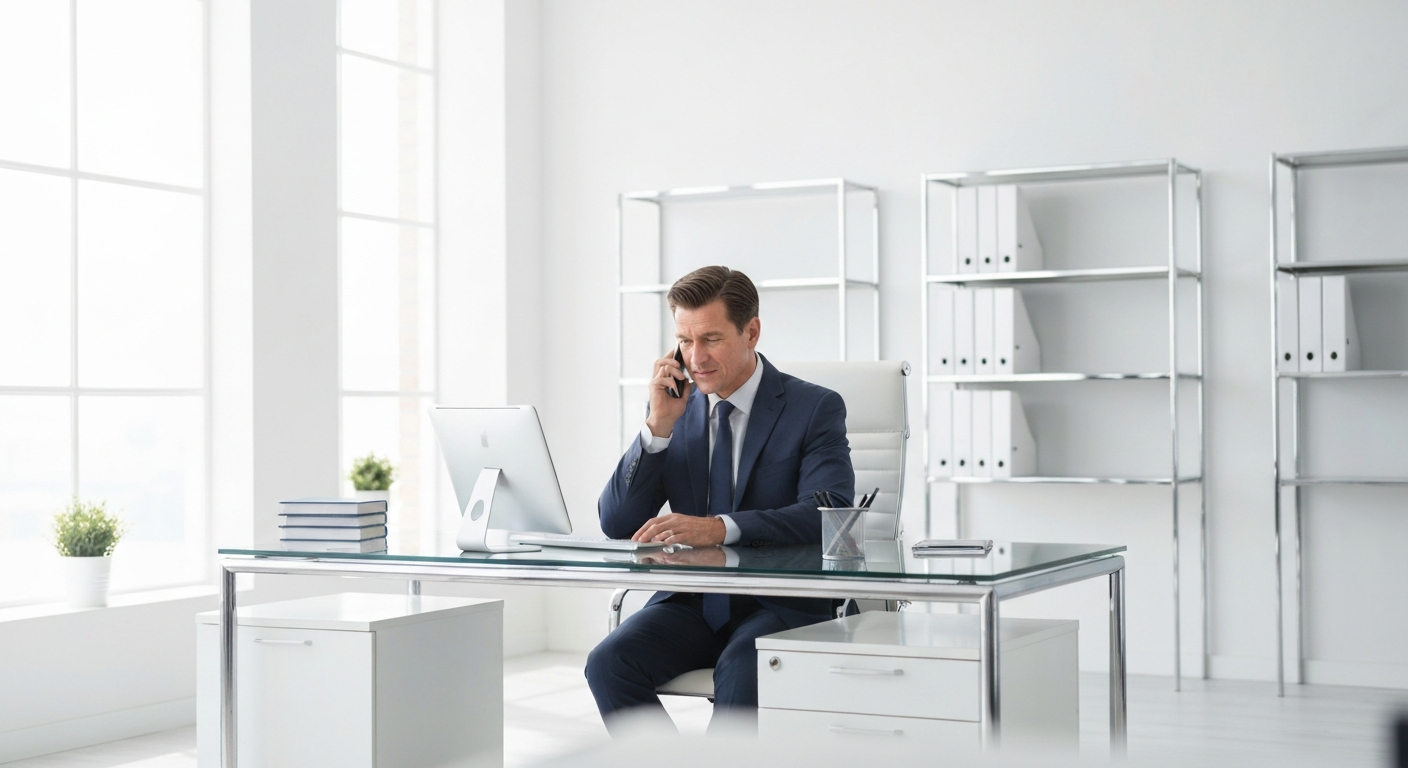 Business professional on a sales call