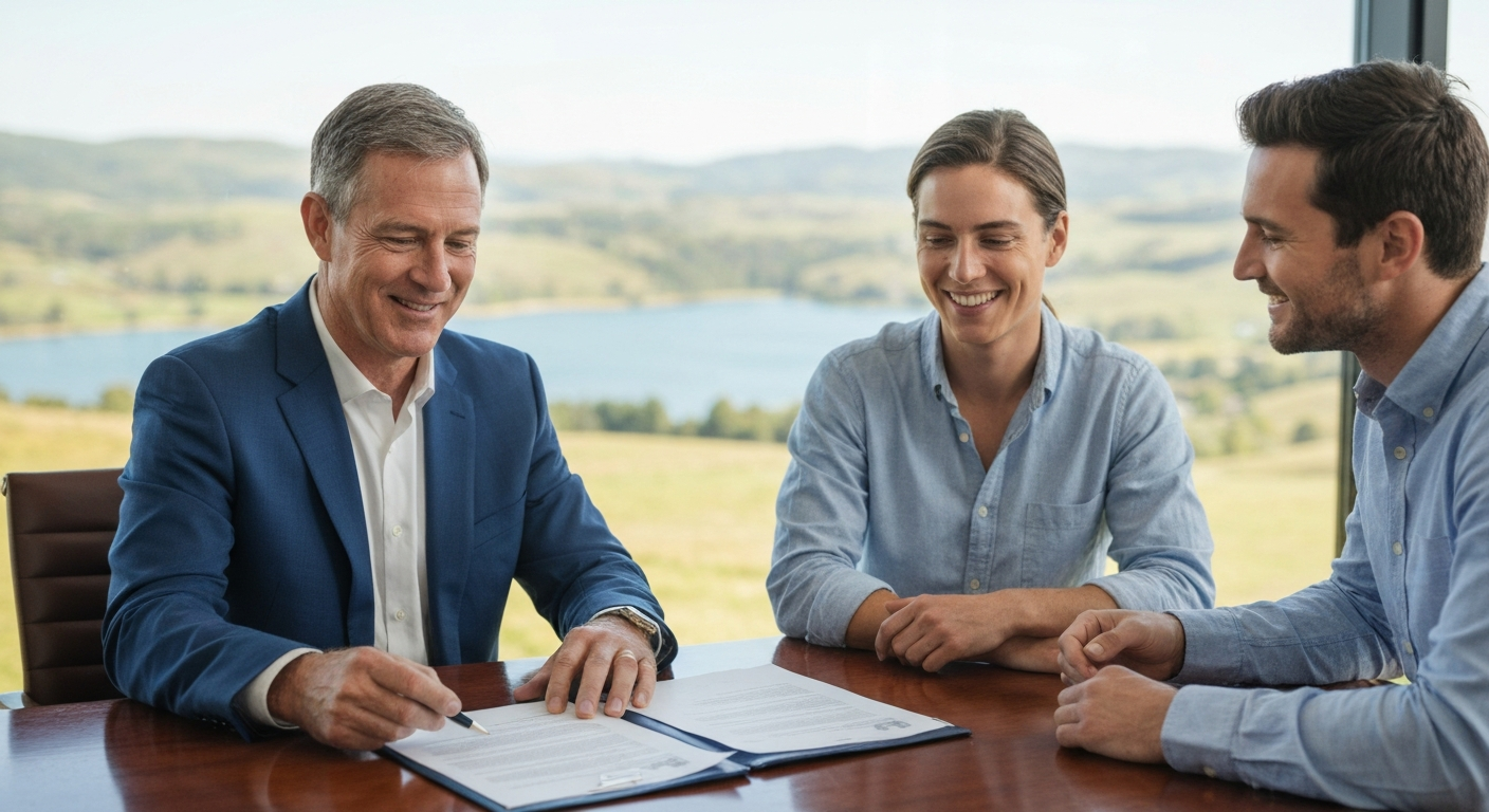 Professional reviewing land ownership documents