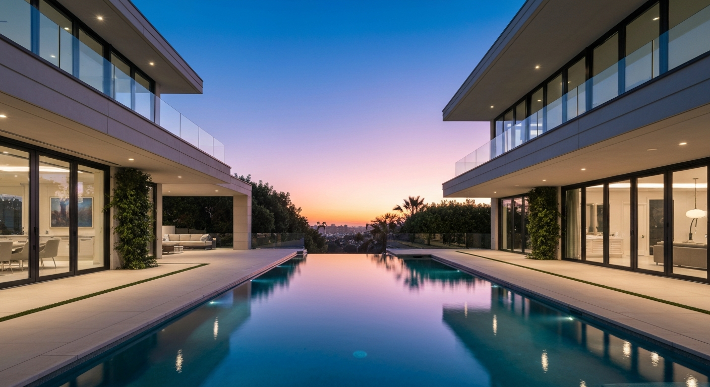 Inside a Los Angeles Modern Mansion with an Amazing Courtyard