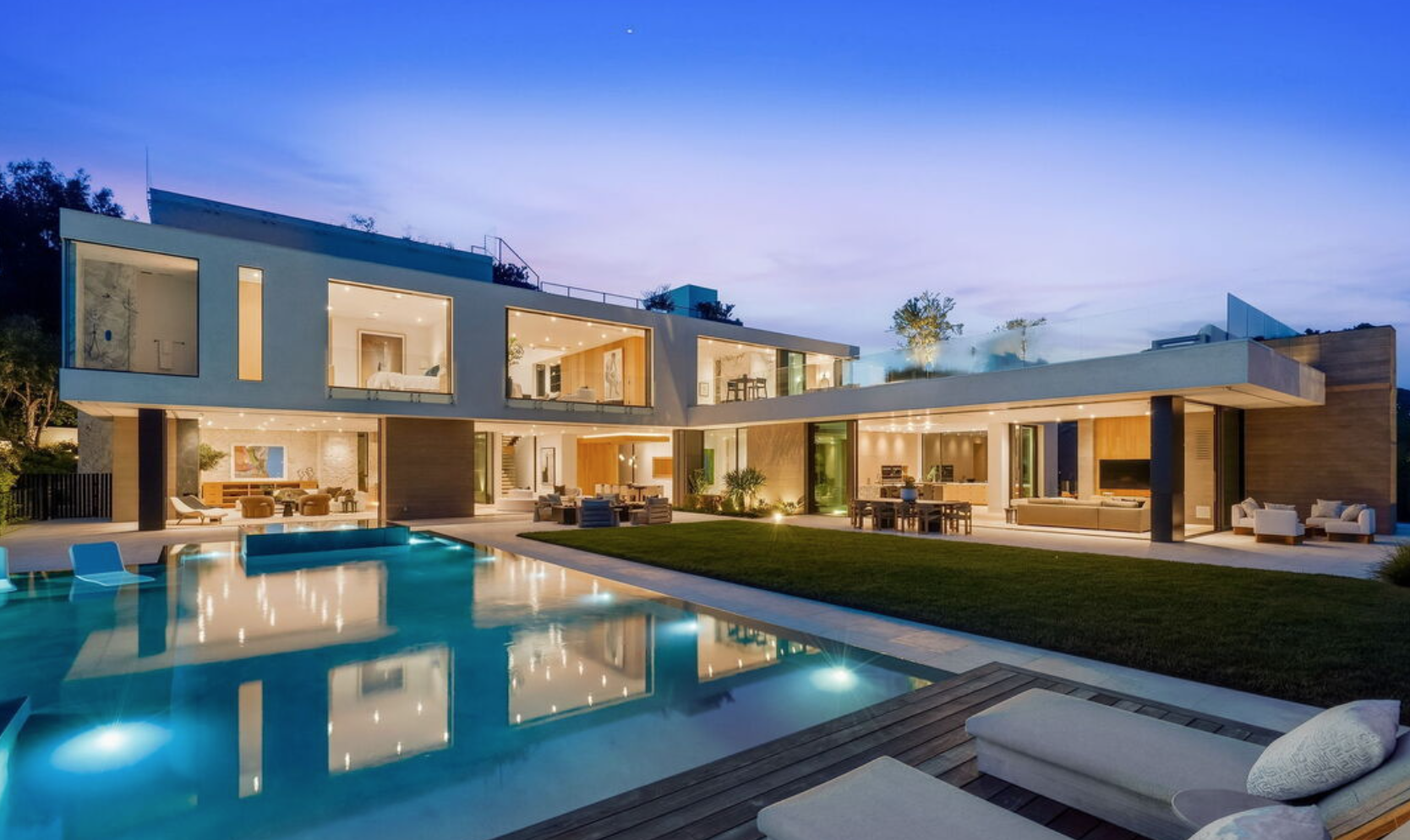Bel Air Estate Pool at Twilight