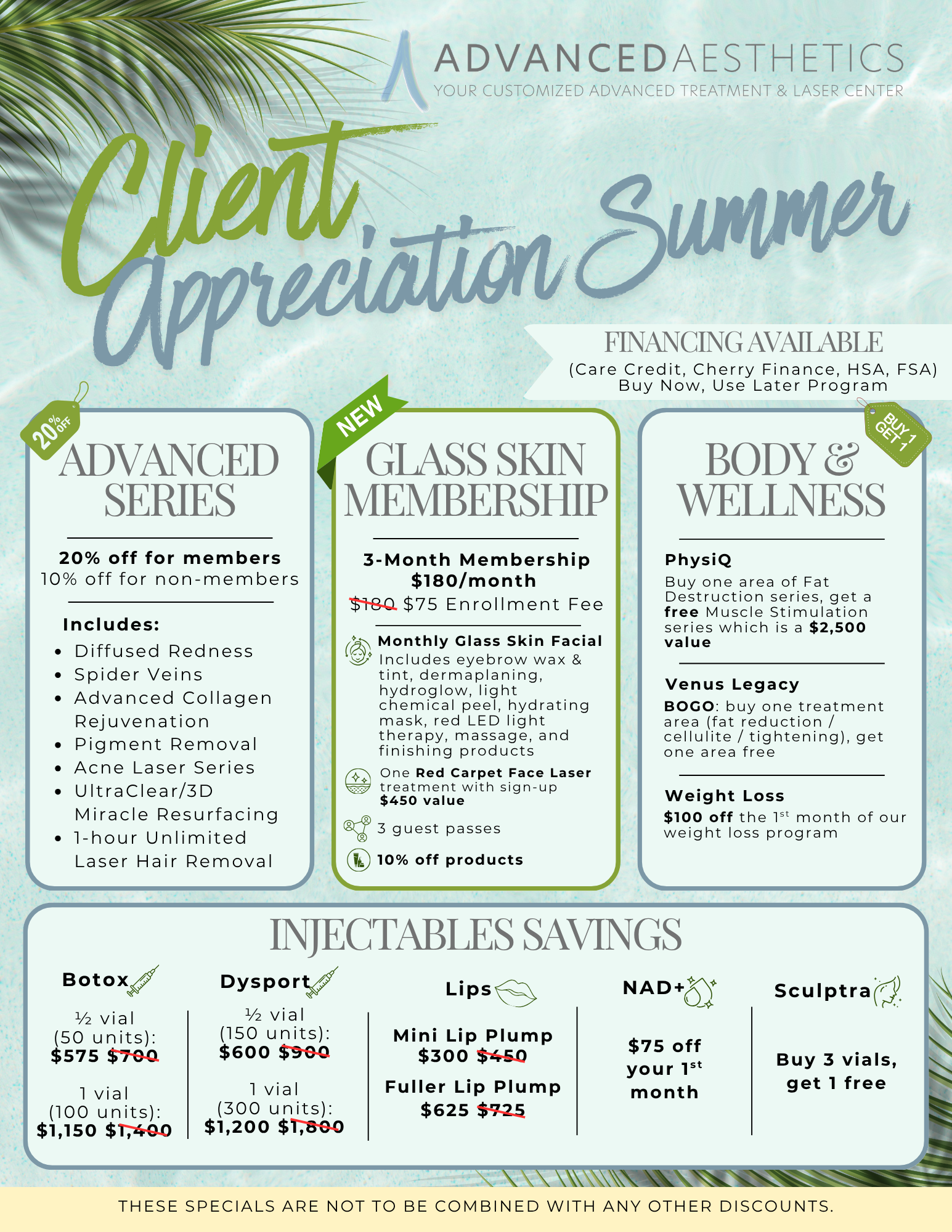 Client Appreciation Summer 2026 Specials Flyer