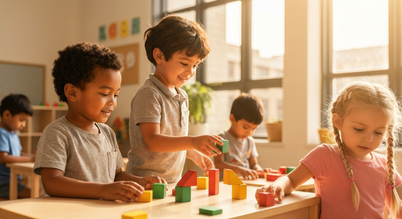 Happy children playing and learning at Little Folks Day School