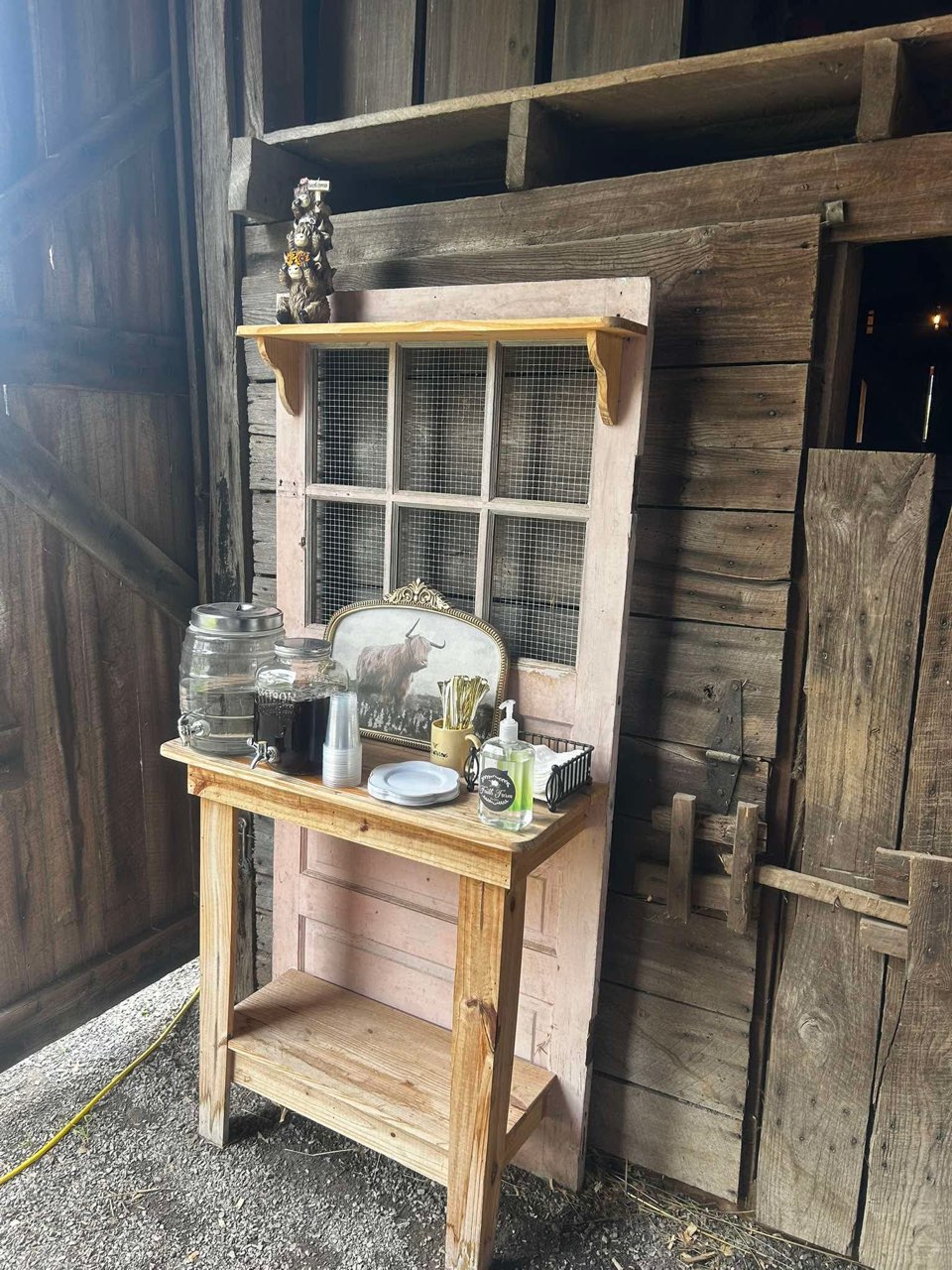 Coffee station in the barn