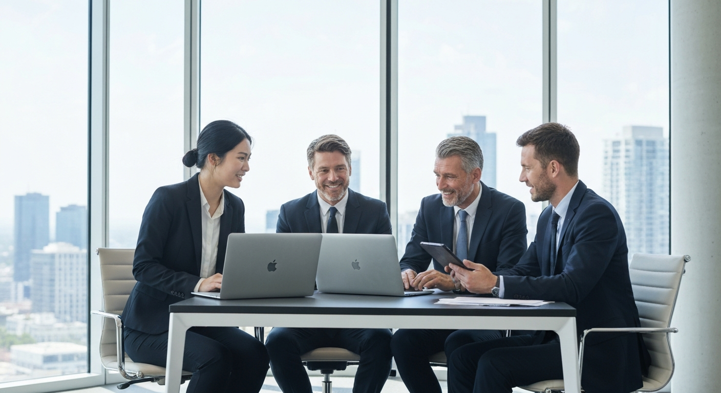 Real estate agents collaborating