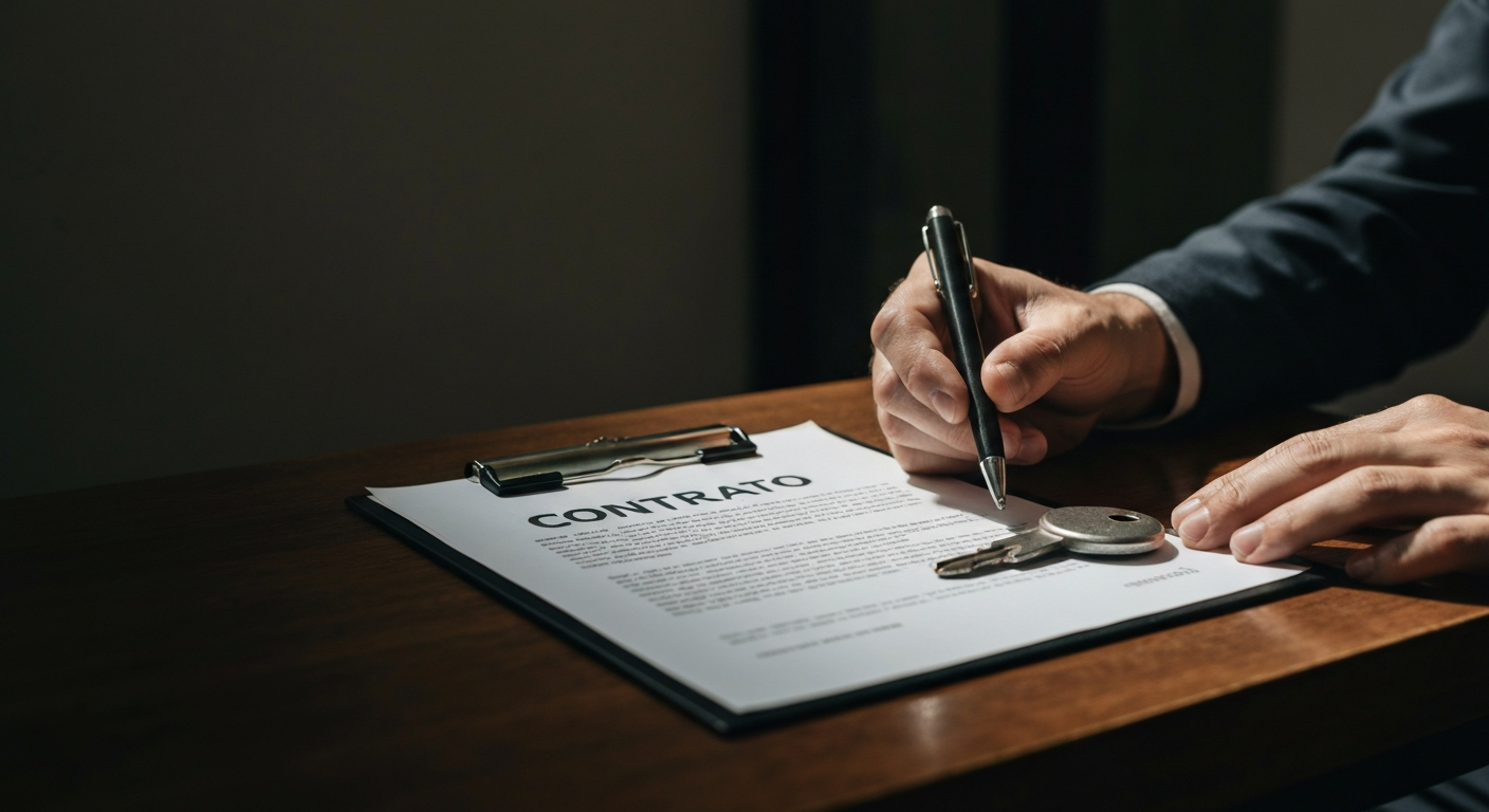 Local cerrado con contrato y llaves