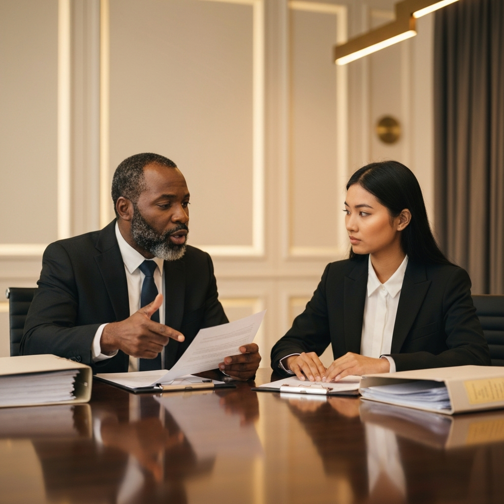 Legal professionals in discussion