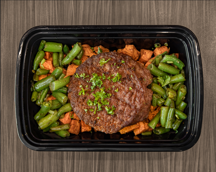 Grilled Burger Bowl at Prep Hero Café