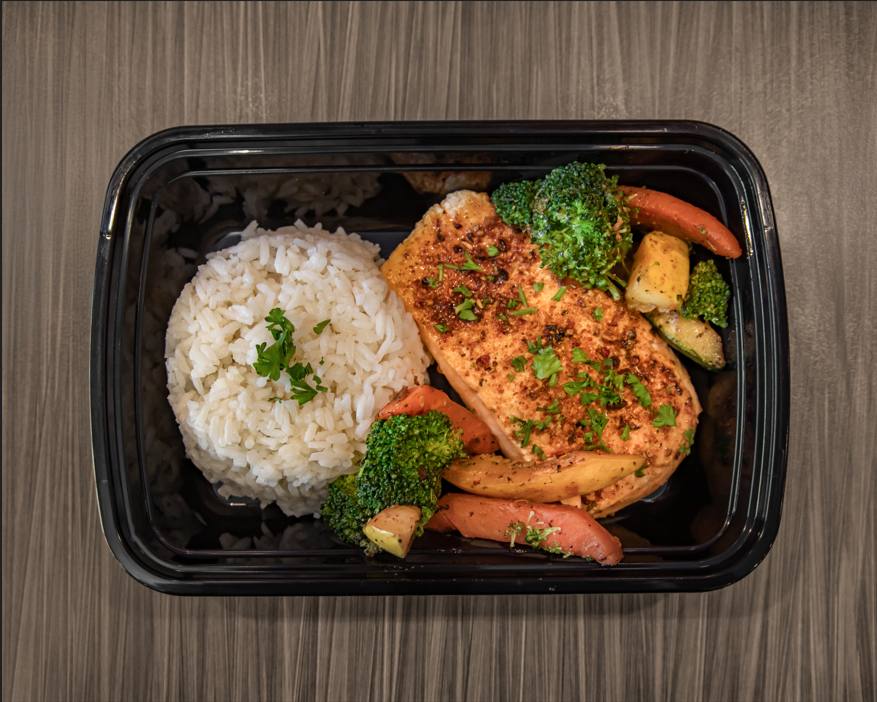 Salmon Bowl at Prep Hero Café