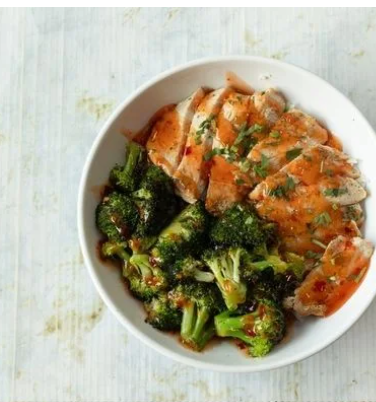 Sweet Chicken Rice Bowl at Prep Hero Café