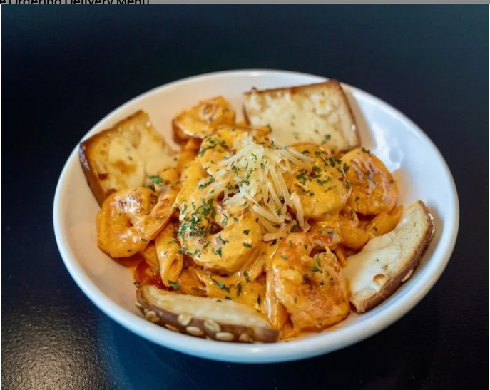 Fire Cracker Shrimp Pasta at Prep Hero Café