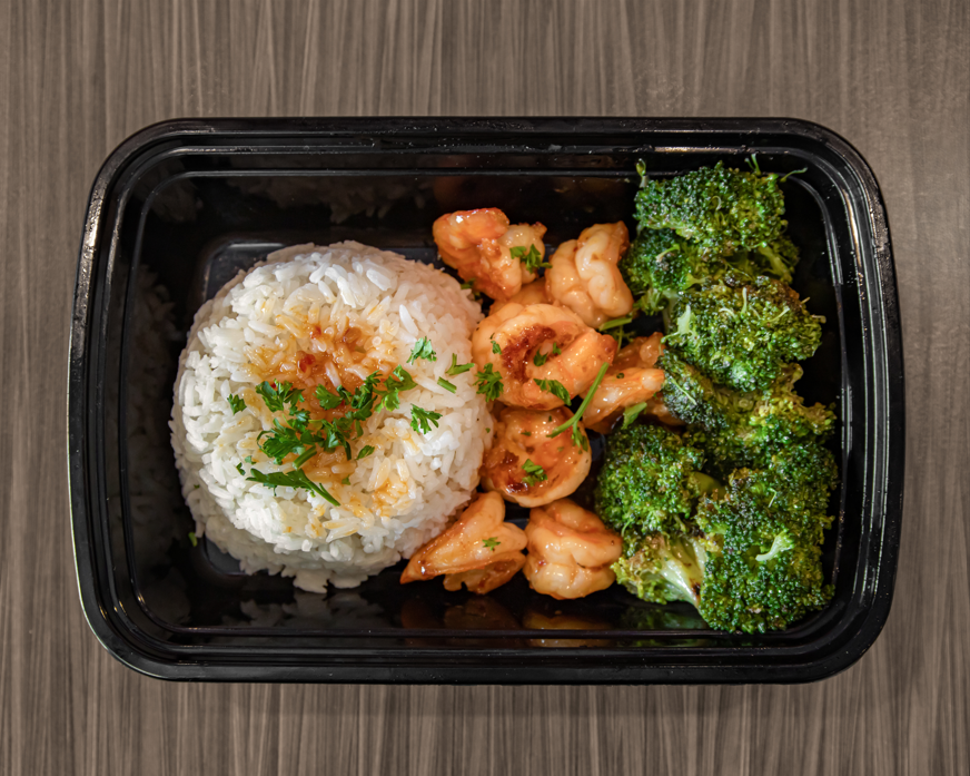 Grilled Shrimp Bowl at Prep Hero Café