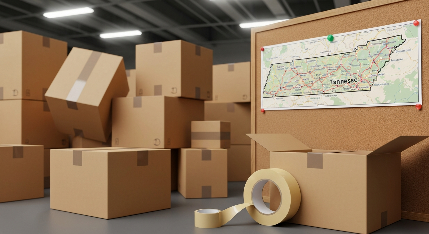 MTSU student shipping and moving boxes