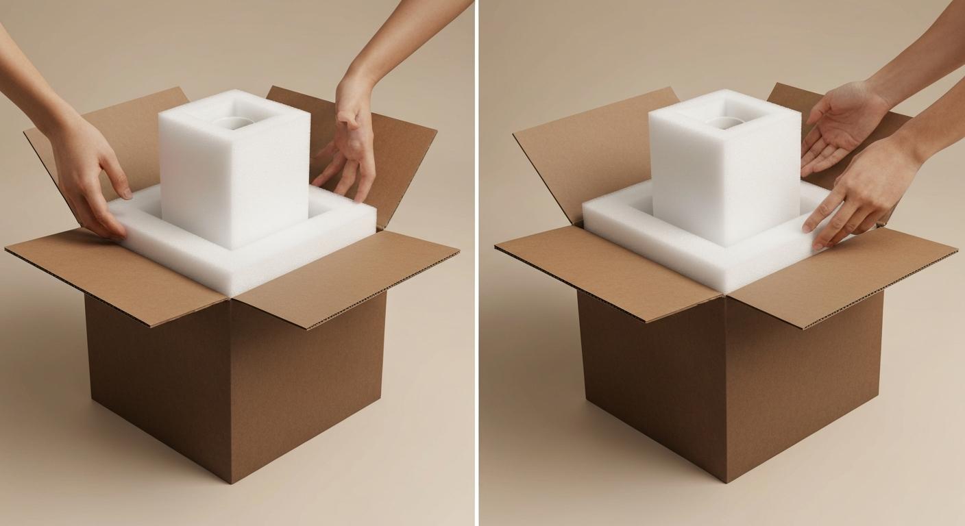 Professional packing with foam