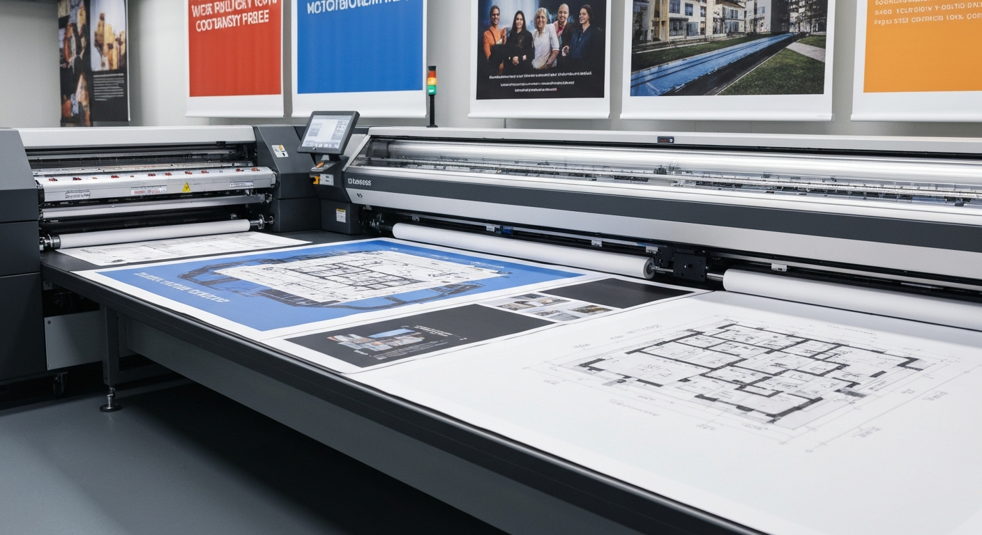 Large format printing and architectural blueprints