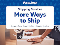 PostalAnnex Murfreesboro shipping services counter with FedEx UPS USPS DHL carrier options