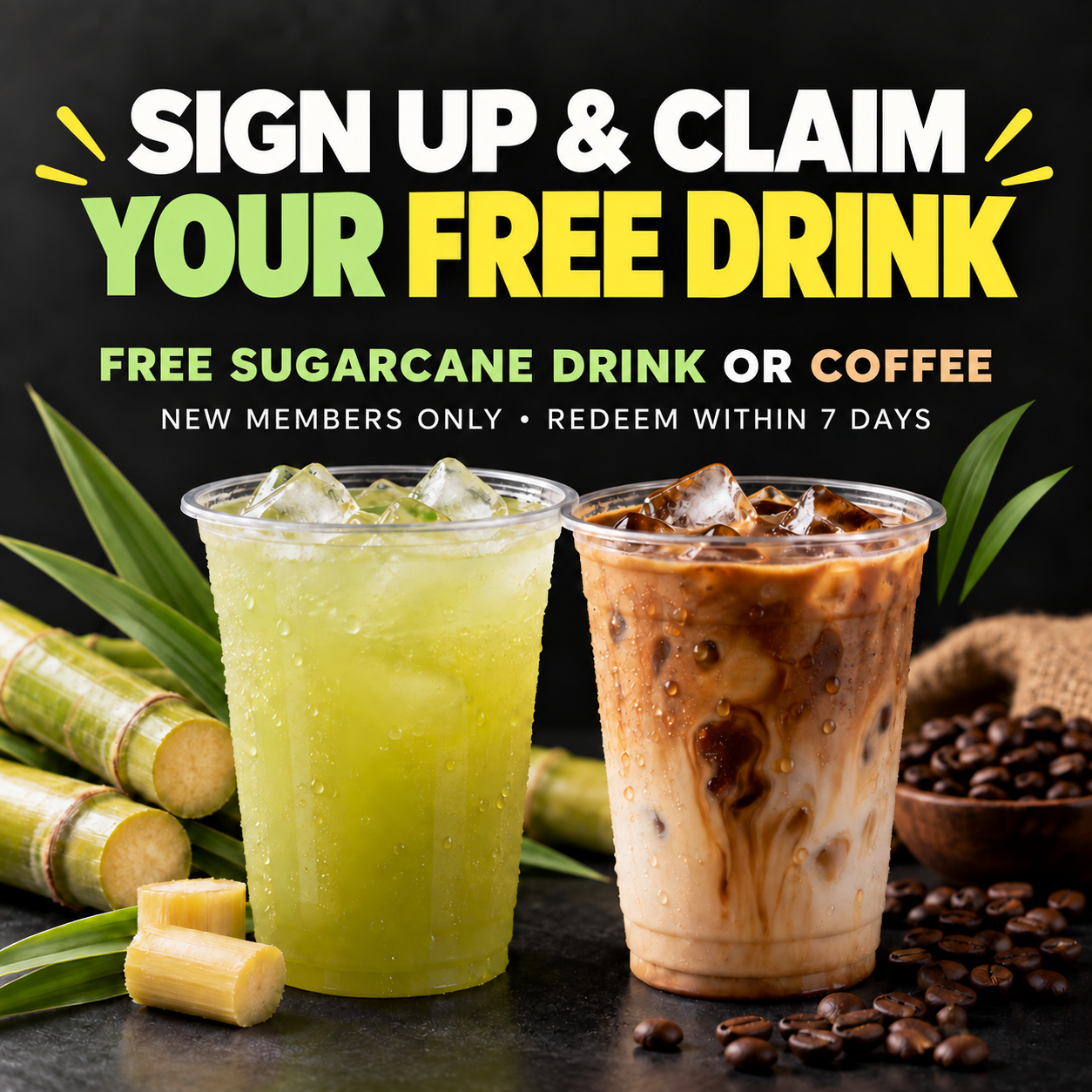 Sign up and claim your free drink at Mia Cane DMV - New Members Only