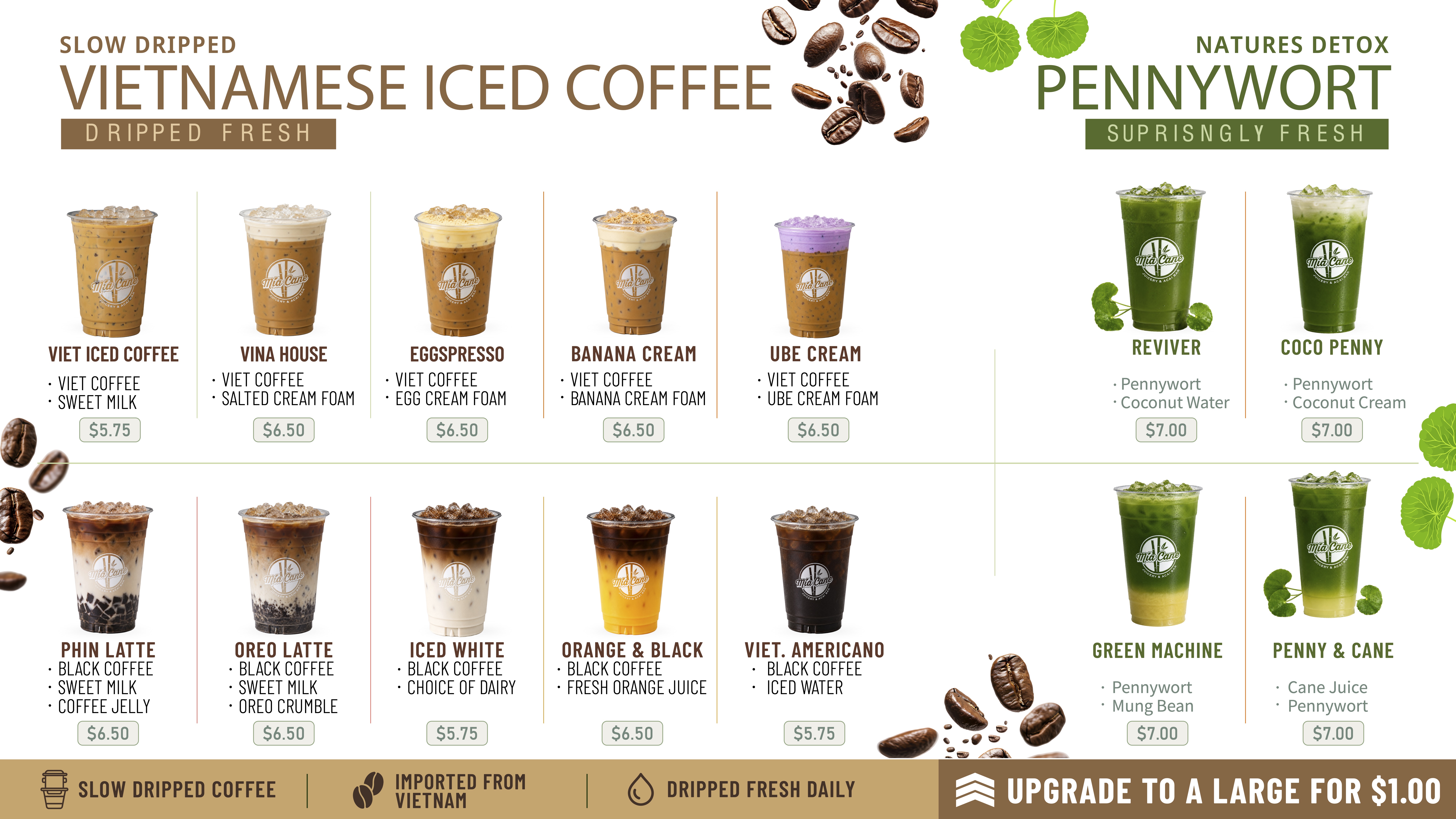 Slow Dripped Vietnamese Coffee menu at Mia Cane DMV