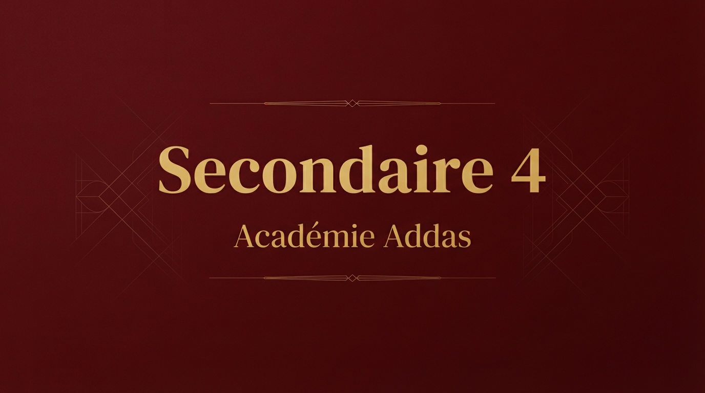 Couverture de l'article Secondaire 4
