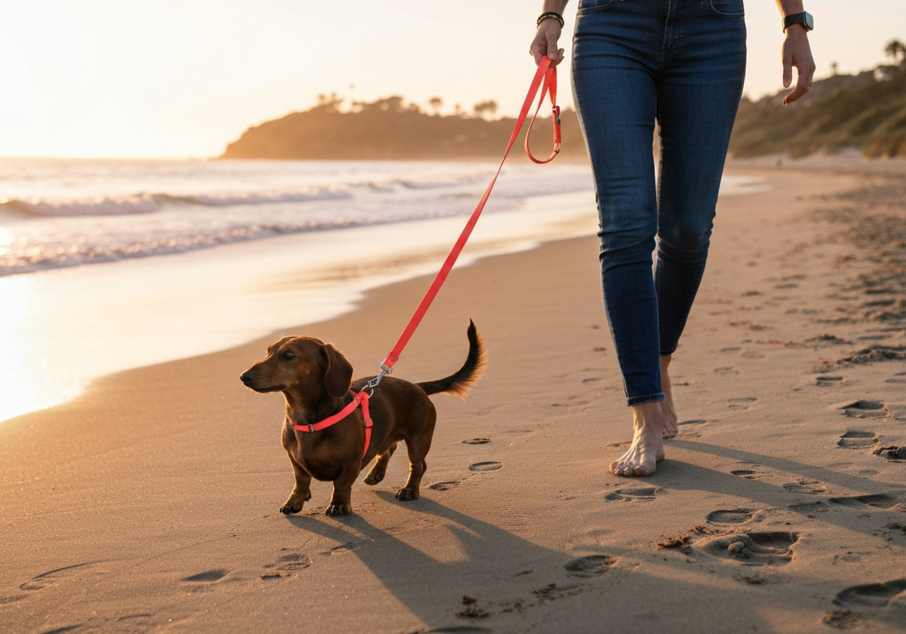 Beach walk at sunset