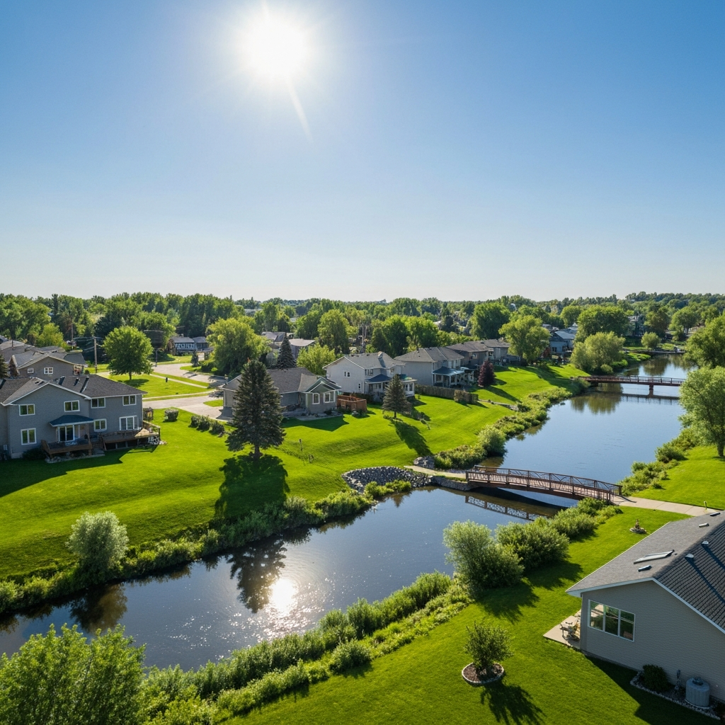 Prince Albert residential area near the river