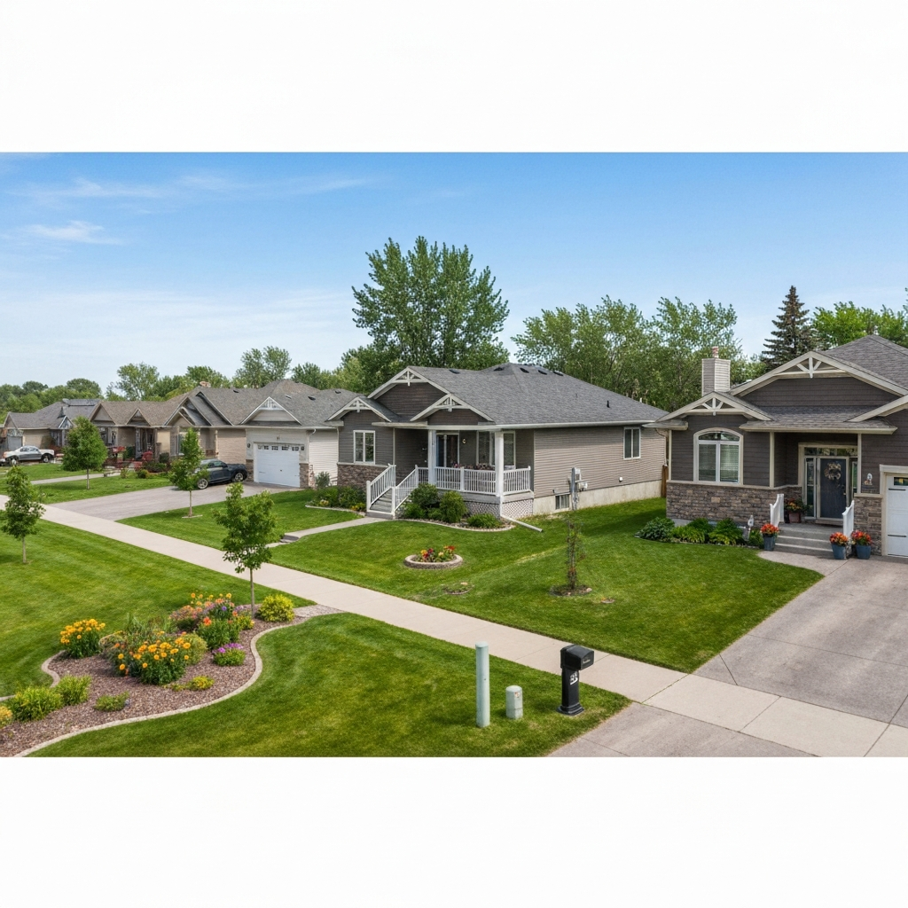 Residential neighborhood in Regina on expansive clay soil