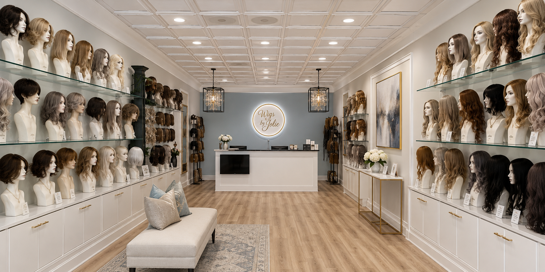 Wig boutique interior