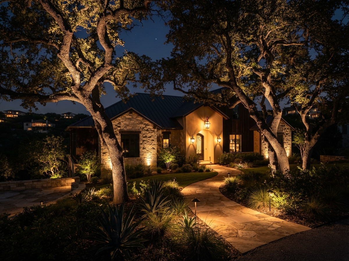 Westlake Hills landscape lighting project