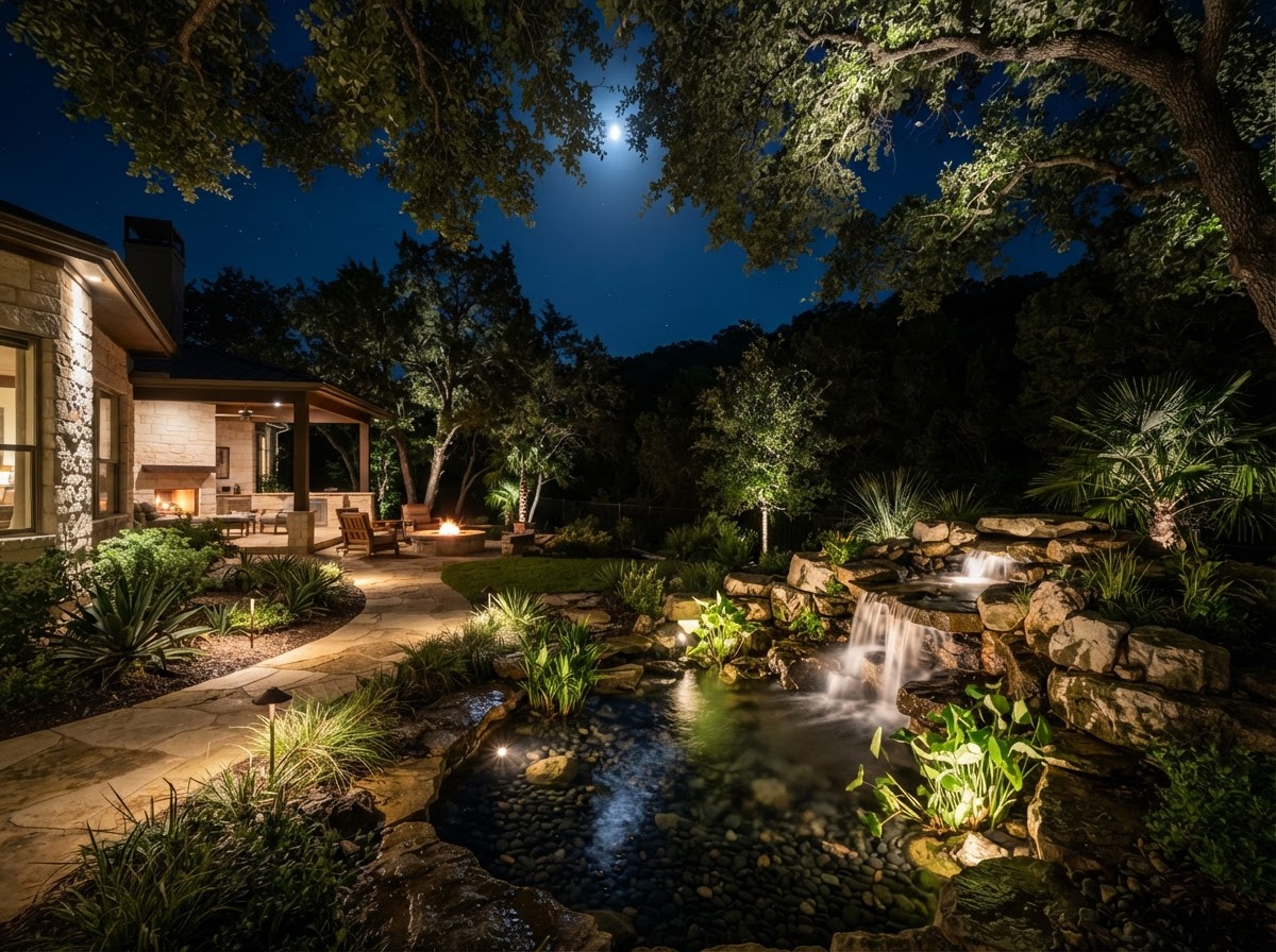 Barton Creek landscape lighting project