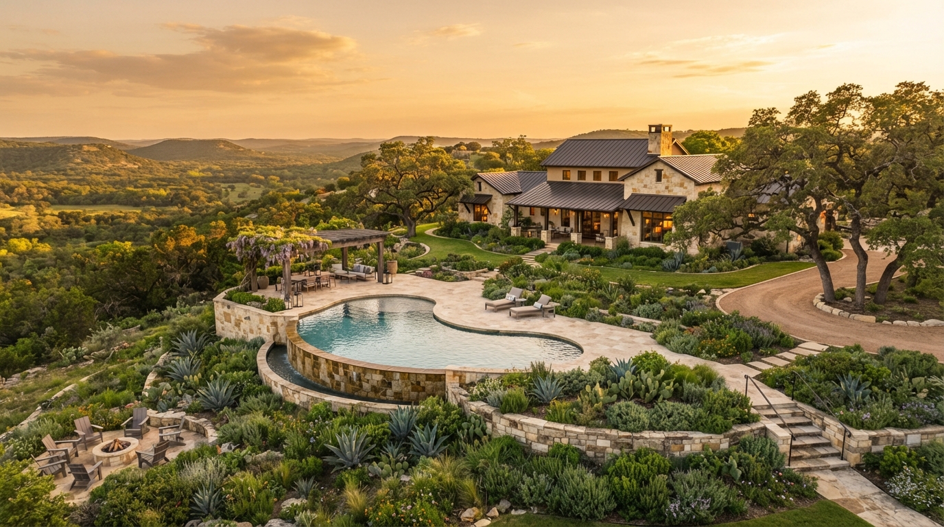 Luxury landscape design portfolio by Live Oak Studio