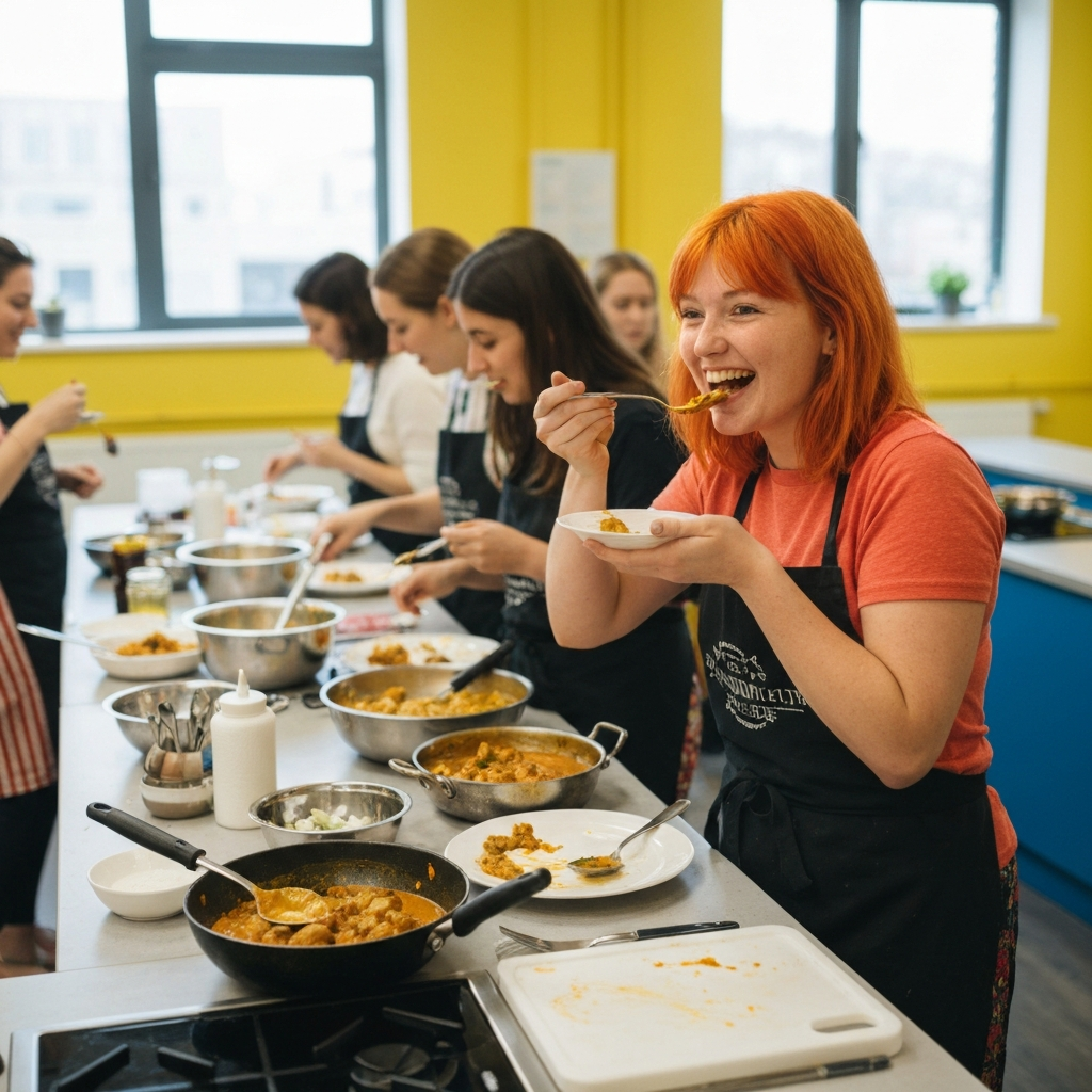 Students tasting food