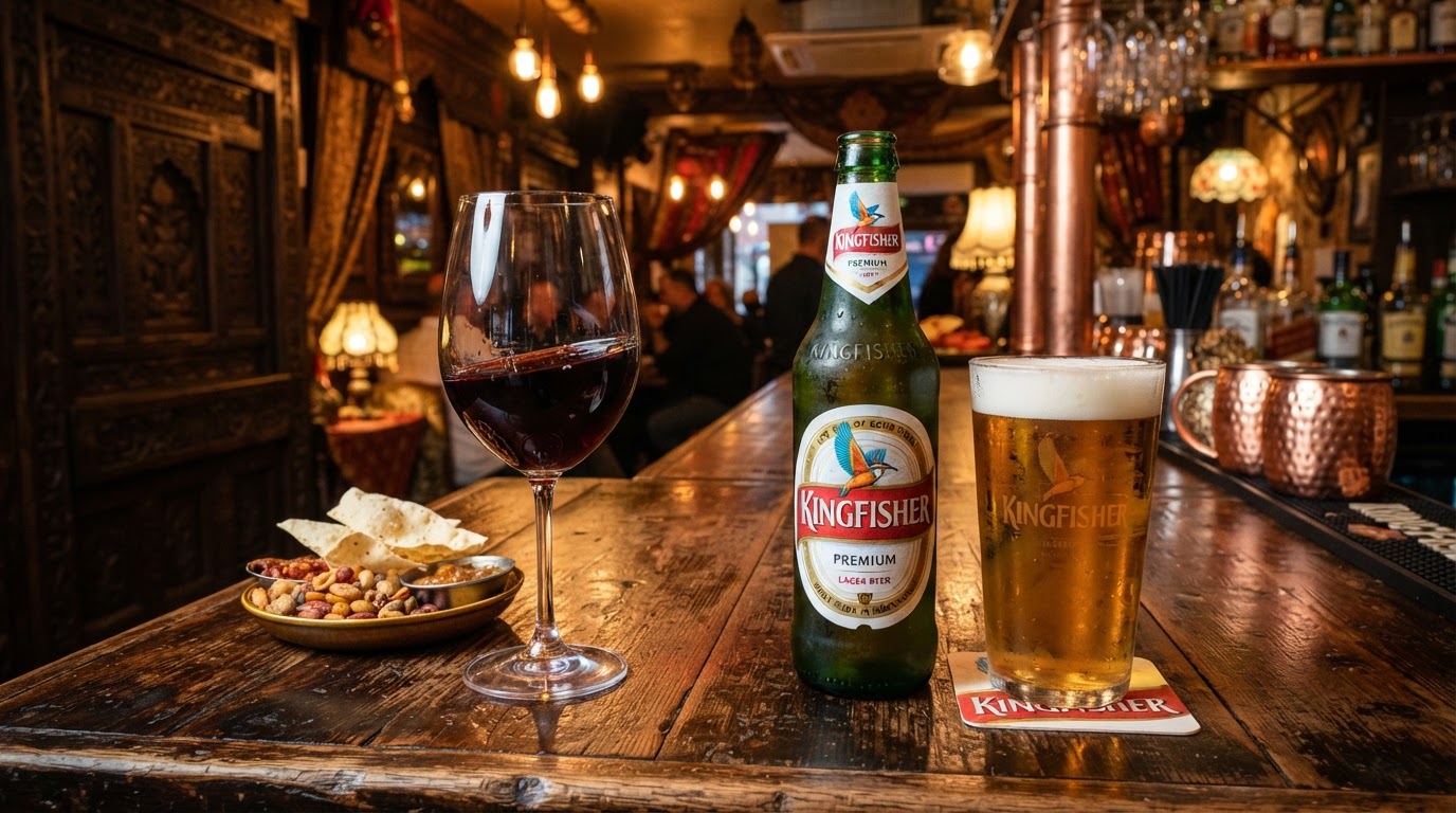 Wine & Kingfisher Beer