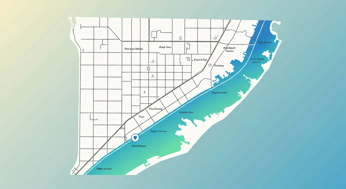 Palm Beach County map with service area highlighted